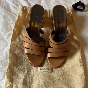 MINT & ROSE NUDE BLOCK HEELS, SIZE 38